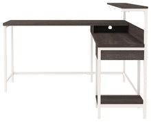 Load image into Gallery viewer, Dorrinson - White / Black / Gray - L-desk With Storage