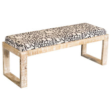Load image into Gallery viewer, Aiden - Fabric Upholstered Accent Bench - Distressed White