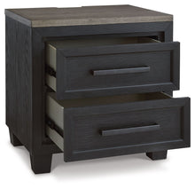 Load image into Gallery viewer, Foyland - Black / Brown - Two Drawer Night Stand