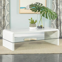 Load image into Gallery viewer, Airell - Rectangular Coffee Table With Shelf - White High Gloss