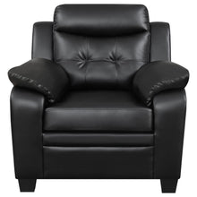 Load image into Gallery viewer, Finley - Upholstered Padded Arm Tufted Accent Chair - Black