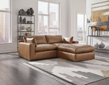 Load image into Gallery viewer, Emilia - Caramel - 3 Pc. - 2-Piece Sectional Loveseat, Ottoman