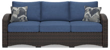 Load image into Gallery viewer, Windglow - Blue / Brown - Sofa With Cushion