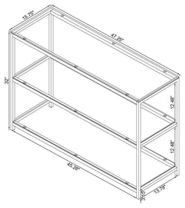 Trini - 2-Shelf Glass Top Entryway Console Table - Black Nickel