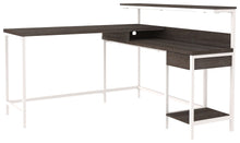 Load image into Gallery viewer, Dorrinson - White / Black / Gray - L-desk With Storage