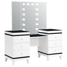 Load image into Gallery viewer, Talei - 6-Drawer Vanity Set With Lighting - Black And White