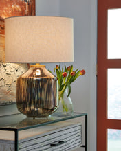 Load image into Gallery viewer, Jadstow - Black / Silver Finish - Glass Table Lamp