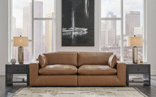 Load image into Gallery viewer, Emilia - Caramel - 3 Pc. - 2-Piece Sectional Loveseat, Ottoman