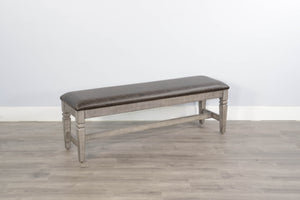 Homestead Hills - Bench, Cushion Seat - Dark Brown