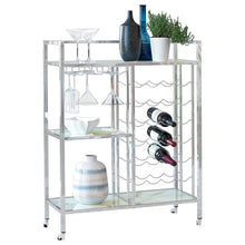 Load image into Gallery viewer, Derion - 3-Tier Rectangular Glass Shelf Metal Bar Cart - Chrome