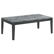 Load image into Gallery viewer, Mozzi - Rectangular Faux Marble Coffee Table - Gray And Black