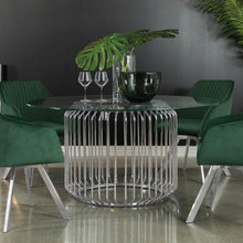 Load image into Gallery viewer, Veena - Round Glass Top Metal Dining Table - Chrome