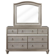 Load image into Gallery viewer, Bling Game - 7-Drawer Dresser With Mirror - Metallic Platinum