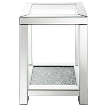 Load image into Gallery viewer, Valentina - 1-Shelf Square Glass Top Side End Table - Silver