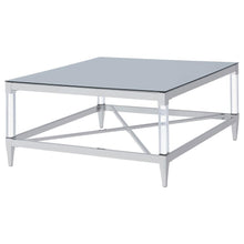 Load image into Gallery viewer, Lindley - Square Tempered Mirror Acrylic Coffee Table - Chrome