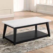 Load image into Gallery viewer, Vida - Marble Cocktail Table With Casters - Black / White