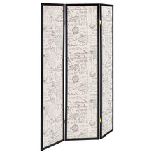 Load image into Gallery viewer, Felice - 3-Panel Room Divider Folding Screen - French Script