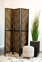 Load image into Gallery viewer, Marlene - 3-Panel Room Divider Folding Screen - Rustic Tobacco