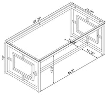 Load image into Gallery viewer, Merced - Rectangular Glass Top Coffee Table - Nickel