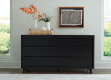 Load image into Gallery viewer, Danziar - Black - Six Drawer Dresser