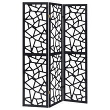 Load image into Gallery viewer, Nailan - 3-Panel Room Divider Folding Screen Open Mosaic - Black