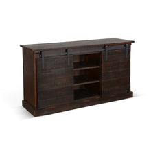 Load image into Gallery viewer, TV Console With Barn Door - Charred Oak