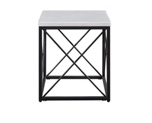 Load image into Gallery viewer, Skyler - Square End Table With Marble Top - White