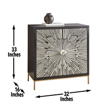 Load image into Gallery viewer, Amika - 2 Door Sunburst Bone Cabinet - Black