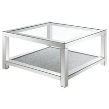 Load image into Gallery viewer, Valentina - 1-Shelf Square Glass Top Coffee Table - Silver