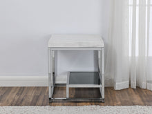 Load image into Gallery viewer, Aston - White Marble Top End Table - White