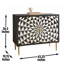 Load image into Gallery viewer, Benzara - 2 Door Bone Inlay Cabinet - Black