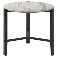 Load image into Gallery viewer, Tandi - Round Faux Marble Side End Table - White And Black