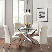 Load image into Gallery viewer, Beckham - 5 Piece Round Glass Top Dining Set - Chrome And White