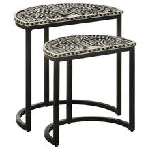 Load image into Gallery viewer, Zakiya - 2 Piece Demilune Nesting Table Set - Black And White