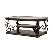 Load image into Gallery viewer, Laney - 1-Shelf Glass Top Rectangular Coffee Table - Deep Merlot