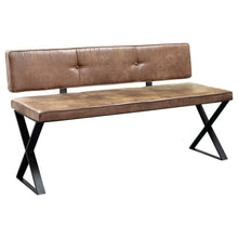 Load image into Gallery viewer, Abbott - Upholstered Dining Bench - Antique Brown And Matte Black