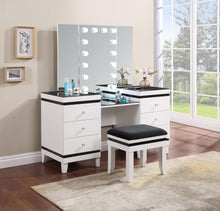 Load image into Gallery viewer, Talei - 6-Drawer Vanity Set With Lighting - Black And White