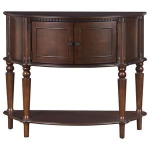 Brenda - 2 Door Demilune Wood Entryway Console Table - Brown