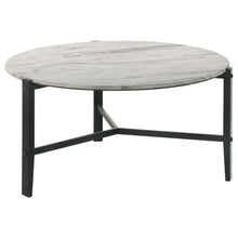 Load image into Gallery viewer, Tandi - Round Faux Marble Coffee Table - White And Black