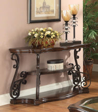 Load image into Gallery viewer, Laney - Scrollwork Entryway Sofa Console Table - Deep Merlot