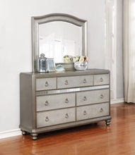 Load image into Gallery viewer, Bling Game - 7-Drawer Dresser With Mirror - Metallic Platinum