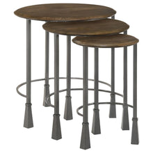 Load image into Gallery viewer, Deja - 3 Piece Round Nesting Table Set - Natural And Gunmetal