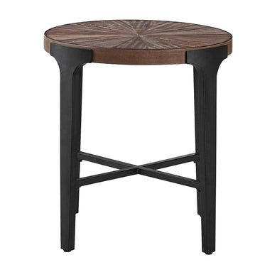 Chevron - Round End Table - Brown