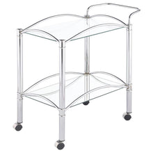 Load image into Gallery viewer, Shadix - 2-Tier Rectangular Glass Shelf Metal Bar Cart - Chrome