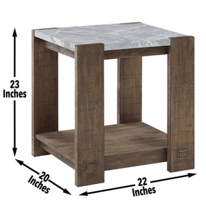 Libby - Sintered Stone End Table - Brown