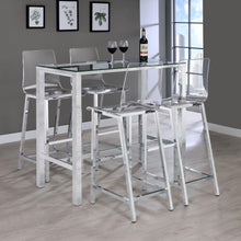 Load image into Gallery viewer, Tolbert - 5 Piece Bar Set With Acrylic Chairs - Clear And Chrome