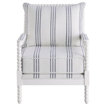 Load image into Gallery viewer, Blanchett - Upholstered Bobbin Accent Chair - White And Navy