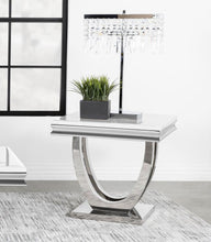 Load image into Gallery viewer, Kerwin - Square Stone Top End Table - White And Chrome