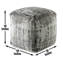 Load image into Gallery viewer, Hazel - Square Pouf - Dark Gray