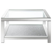 Load image into Gallery viewer, Valentina - 1-Shelf Square Glass Top Coffee Table - Silver